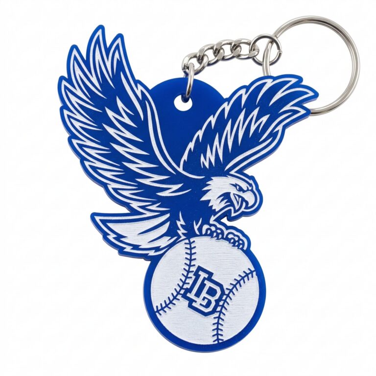 Liberty-Benton Baseball Personalized Blue Acrylic Keychain