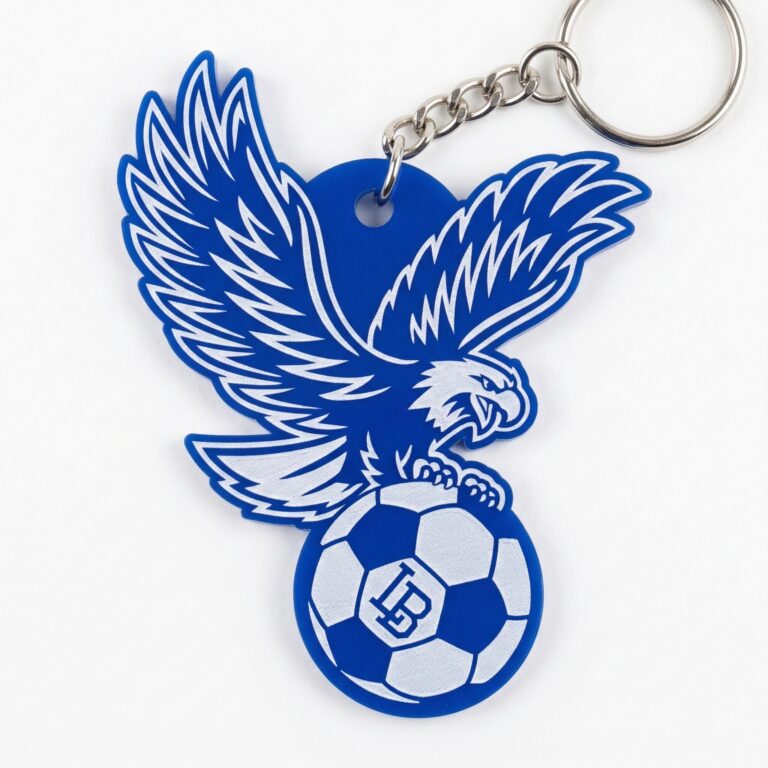 Liberty-Benton Soccer Personalized Blue Acrylic Keychain