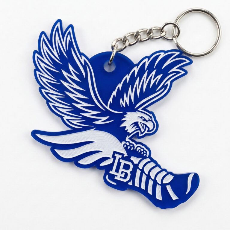 Liberty-Benton Track Personalized Blue Acrylic Keychain