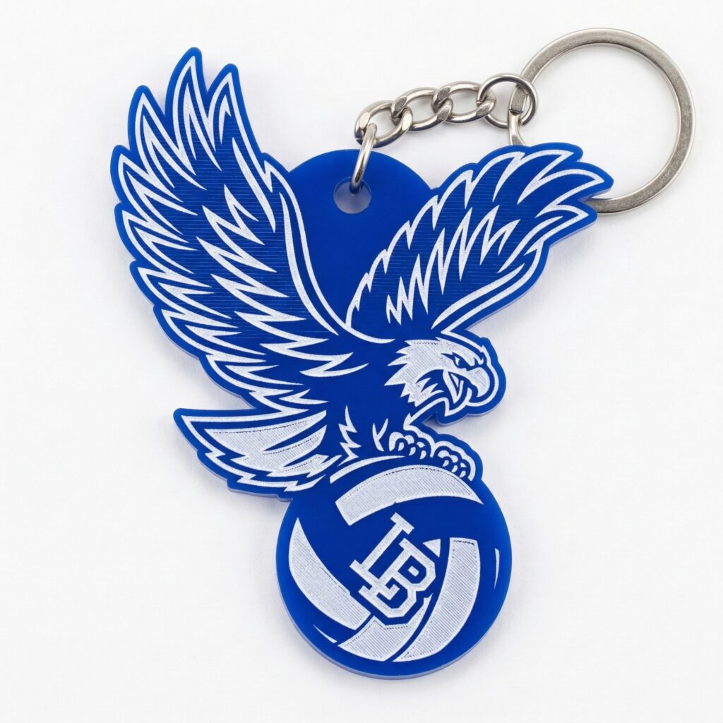 Liberty-Benton Volleyball Personalized Blue Acrylic Keychain