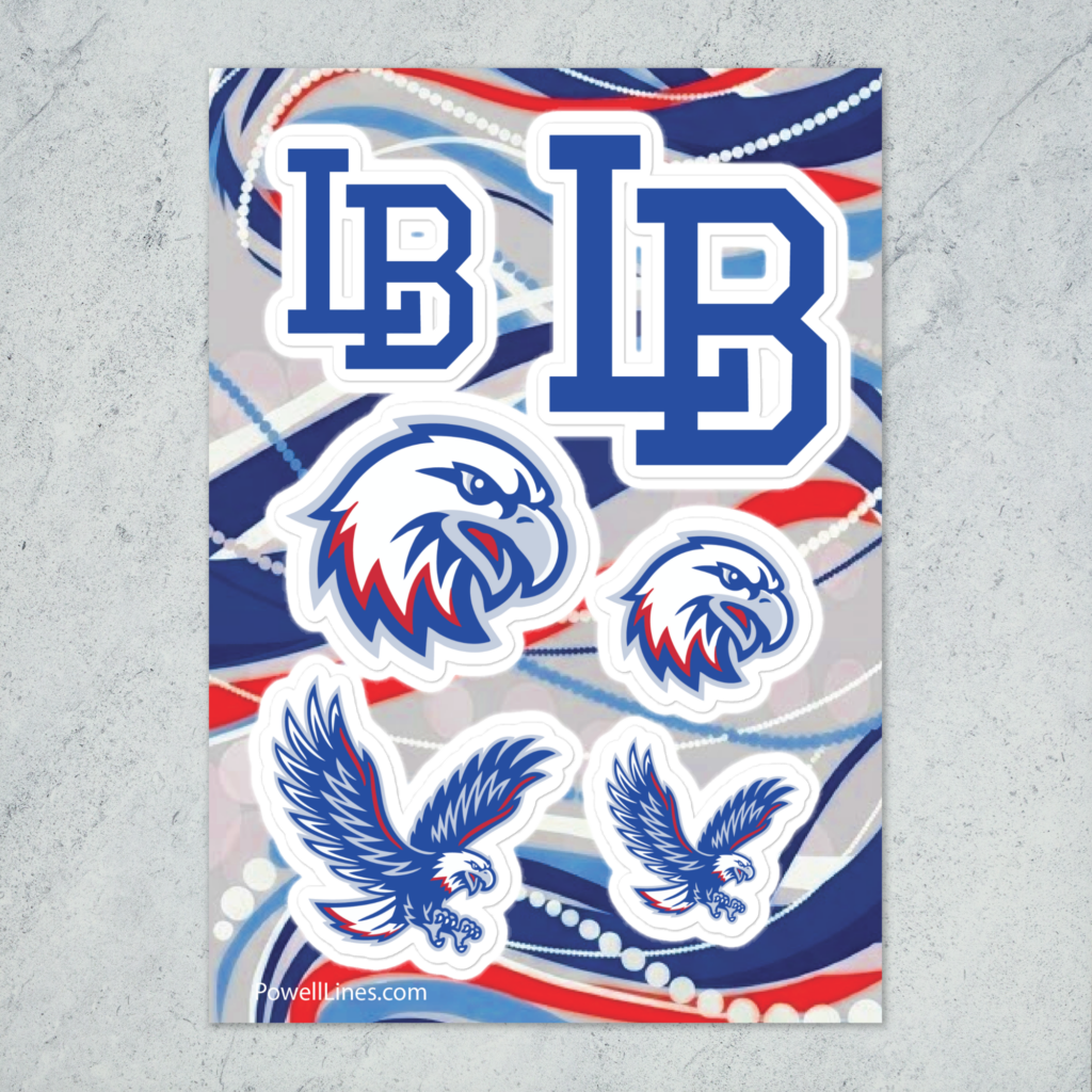 Liberty Benton Eagle and LB Logo Sticker Sheet